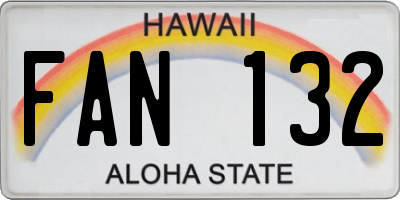 HI license plate FAN132
