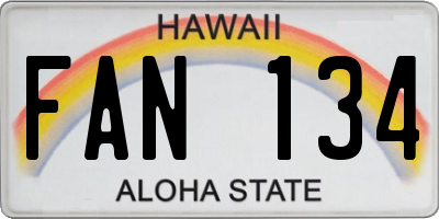 HI license plate FAN134