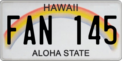 HI license plate FAN145
