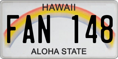 HI license plate FAN148