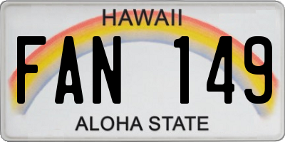 HI license plate FAN149