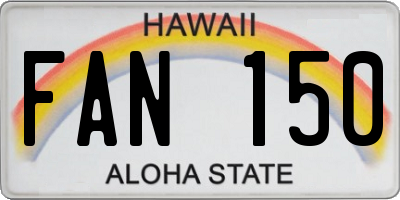 HI license plate FAN150
