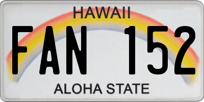 HI license plate FAN152
