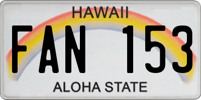HI license plate FAN153