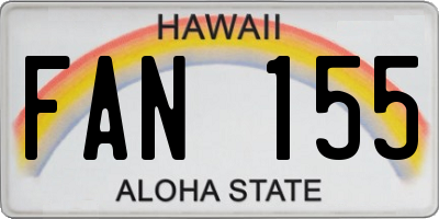 HI license plate FAN155