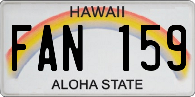 HI license plate FAN159