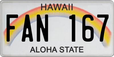 HI license plate FAN167