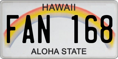 HI license plate FAN168