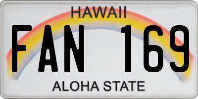 HI license plate FAN169