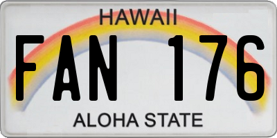 HI license plate FAN176