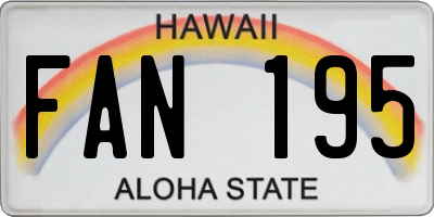 HI license plate FAN195