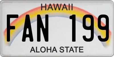 HI license plate FAN199