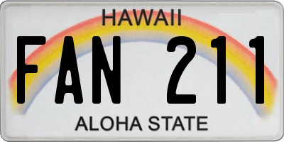 HI license plate FAN211