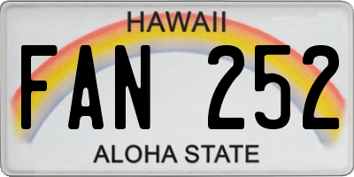 HI license plate FAN252