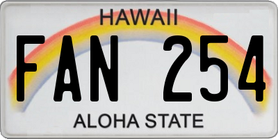 HI license plate FAN254