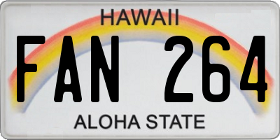 HI license plate FAN264