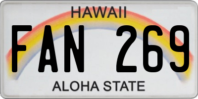 HI license plate FAN269