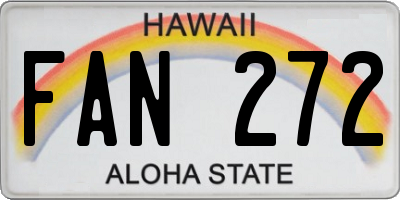 HI license plate FAN272