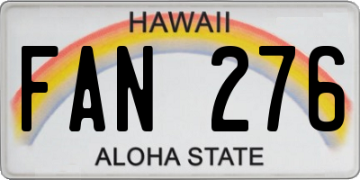 HI license plate FAN276