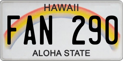 HI license plate FAN290
