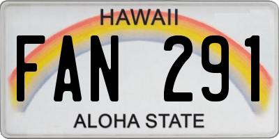 HI license plate FAN291