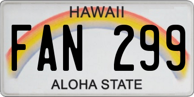 HI license plate FAN299