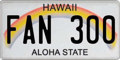 HI license plate FAN300