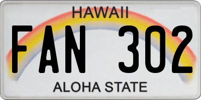 HI license plate FAN302