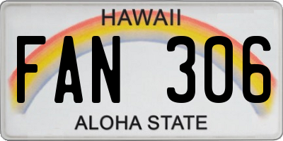 HI license plate FAN306