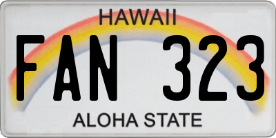 HI license plate FAN323