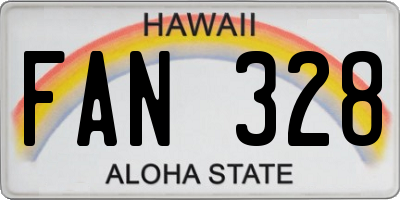 HI license plate FAN328