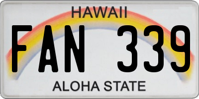 HI license plate FAN339