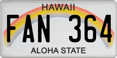 HI license plate FAN364