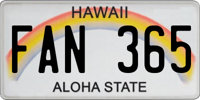 HI license plate FAN365