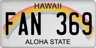 HI license plate FAN369