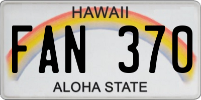 HI license plate FAN370