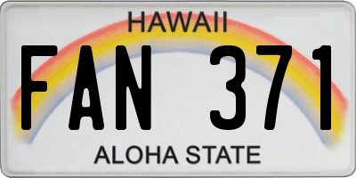 HI license plate FAN371