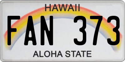 HI license plate FAN373
