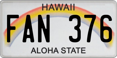 HI license plate FAN376