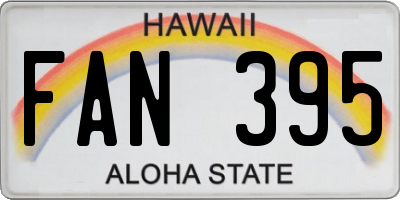 HI license plate FAN395
