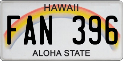 HI license plate FAN396