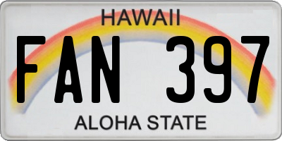 HI license plate FAN397