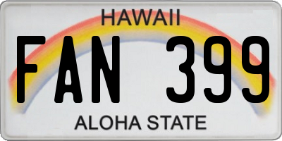 HI license plate FAN399