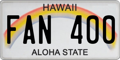 HI license plate FAN400