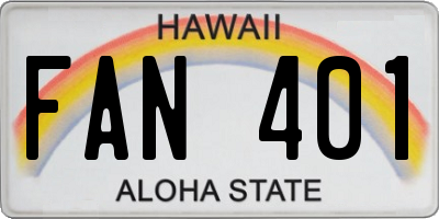 HI license plate FAN401