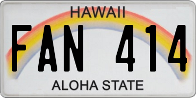 HI license plate FAN414