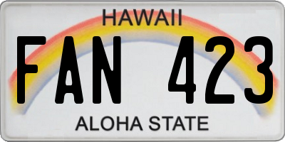HI license plate FAN423