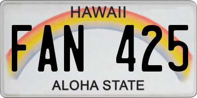 HI license plate FAN425