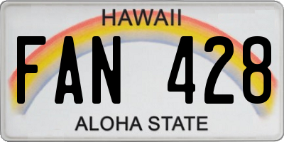 HI license plate FAN428