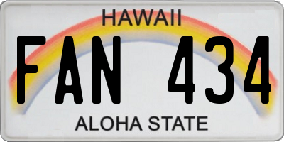 HI license plate FAN434